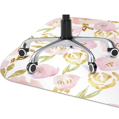 Alfombra silla ordenador Flores rosadas