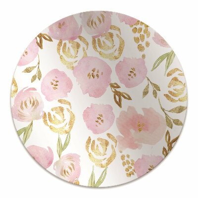 Alfombra silla ordenador Flores rosadas