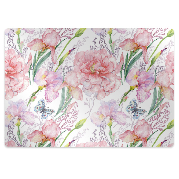 Alfombra silla ordenador Peonies flores