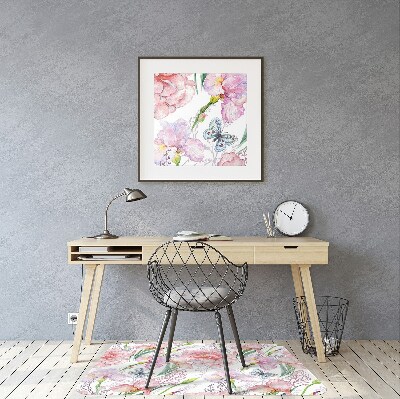 Alfombra silla ordenador Peonies flores