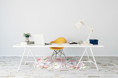 Alfombra silla ordenador Peonies flores