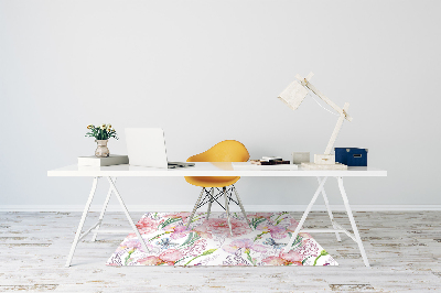 Alfombra silla ordenador Peonies flores