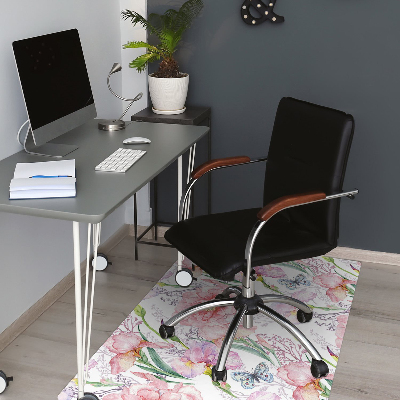 Alfombra silla ordenador Peonies flores