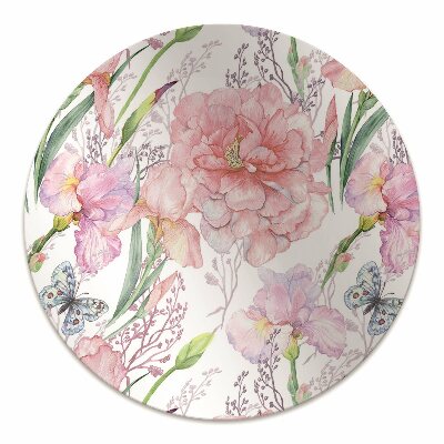 Alfombra silla ordenador Peonies flores