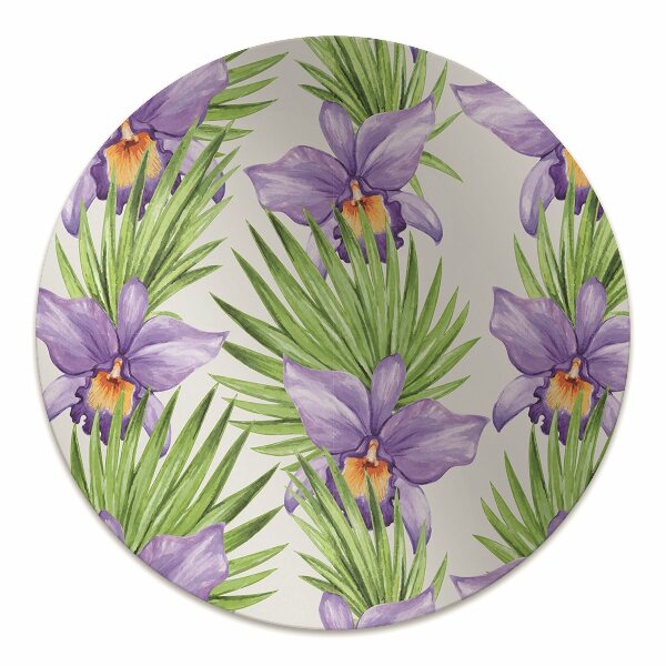 Alfombra silla ordenador Flores moradas
