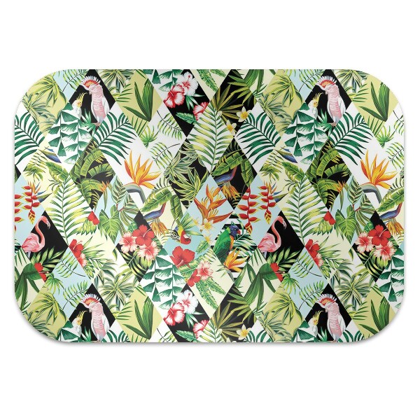 Alfombra para silla de escritorio Flores y pájaros