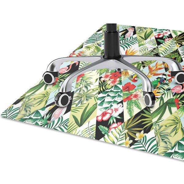 Alfombra para silla de escritorio Flores y pájaros