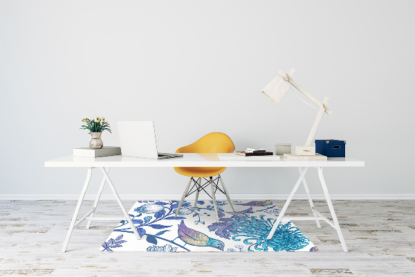 Alfombrilla para silla de escritorio Pájaros de primavera