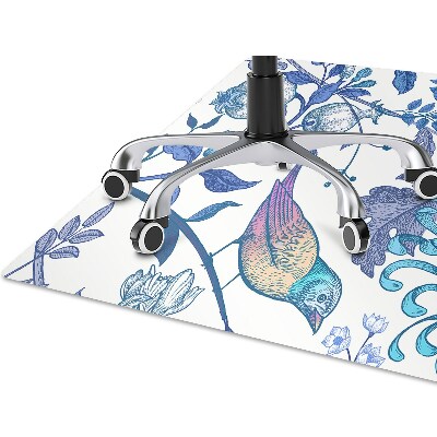 Alfombrilla para silla de escritorio Pájaros de primavera