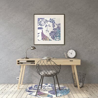 Alfombrilla para silla de escritorio Pájaros de primavera