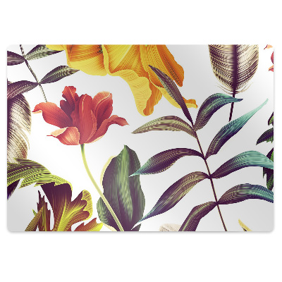 Alfombra silla ordenador Flores tropicales