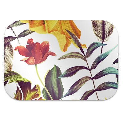 Alfombra silla ordenador Flores tropicales