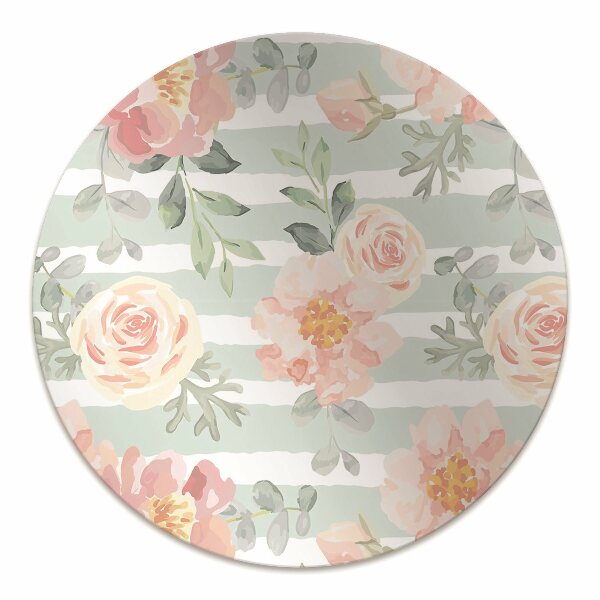 Alfombra silla ordenador Flores rosadas