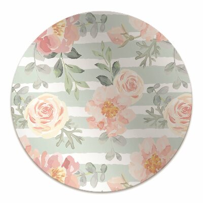 Alfombra silla ordenador Flores rosadas