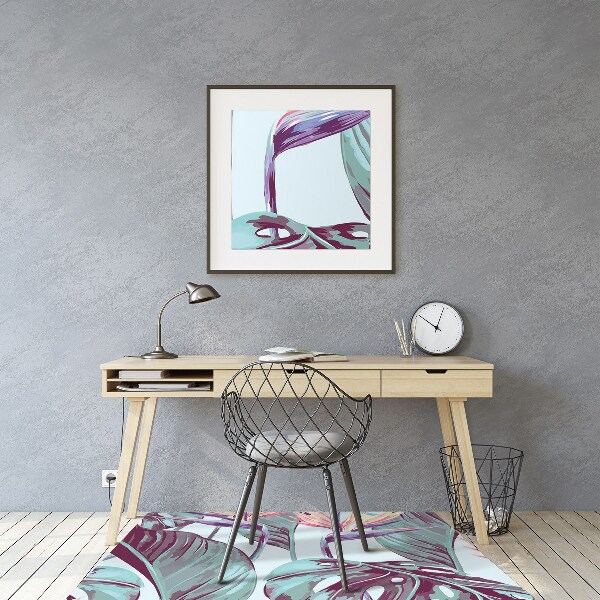 Alfombra para silla de escritorio Hojas tropicales