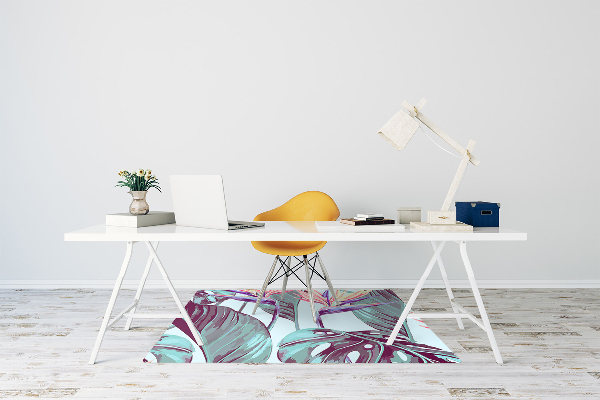 Alfombra para silla de escritorio Hojas tropicales