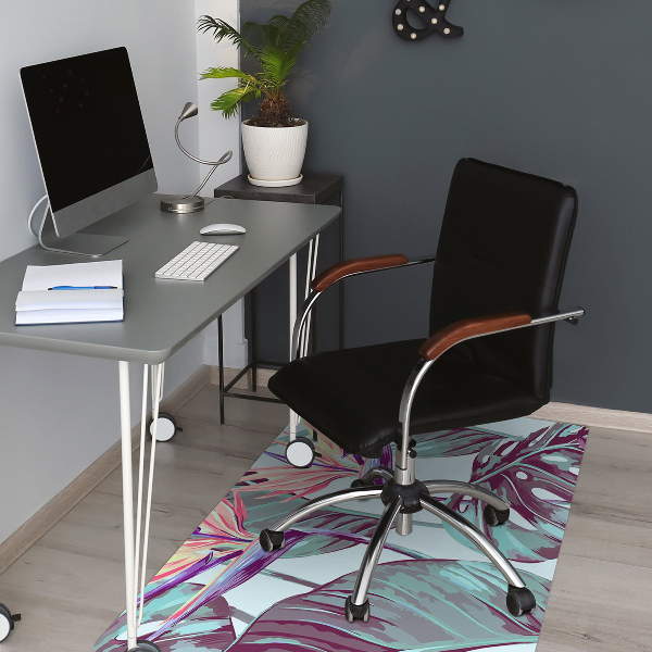 Alfombra para silla de escritorio Hojas tropicales