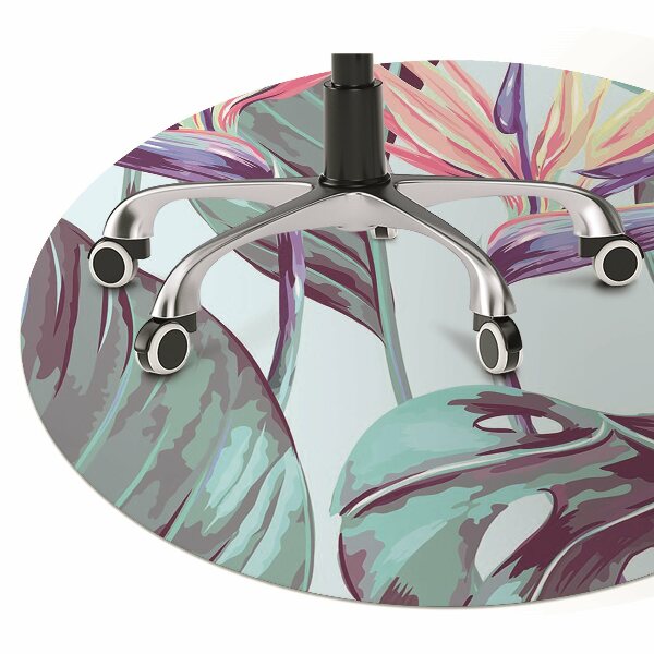 Alfombra para silla de escritorio Hojas tropicales