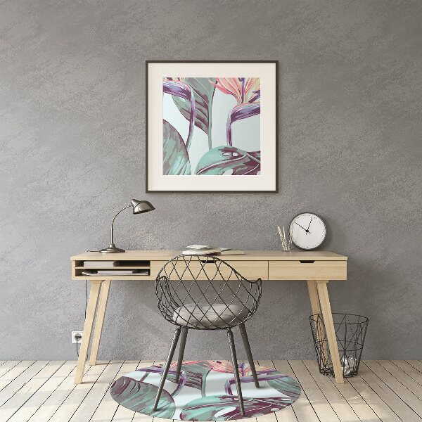 Alfombra para silla de escritorio Hojas tropicales