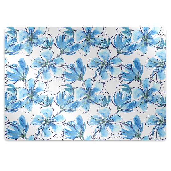 Alfombra para silla de escritorio Flores de acuarela