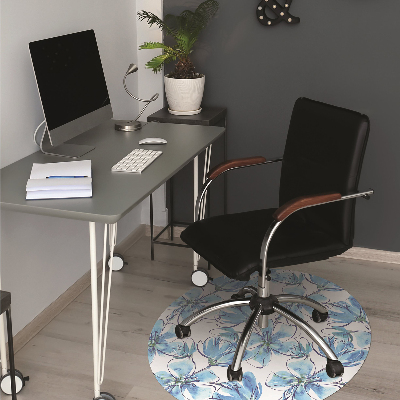 Alfombra para silla de escritorio Flores de acuarela