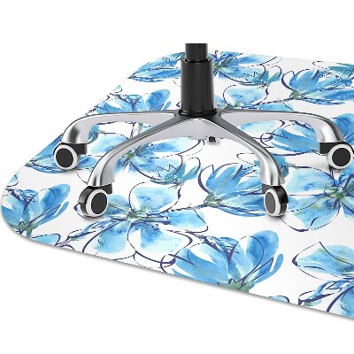 Alfombra para silla de escritorio Flores de acuarela