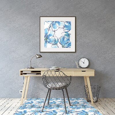 Alfombra para silla de escritorio Flores de acuarela