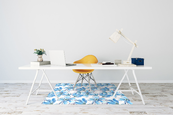 Alfombra para silla de escritorio Flores de acuarela