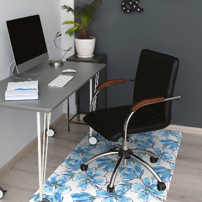 Alfombra para silla de escritorio Flores de acuarela