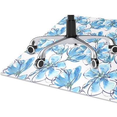 Alfombra para silla de escritorio Flores de acuarela
