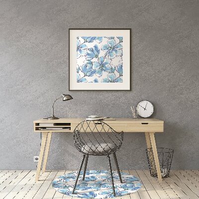 Alfombra para silla de escritorio Flores de acuarela