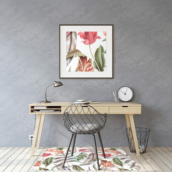 Alfombra para silla de escritorio Plantas y hojas