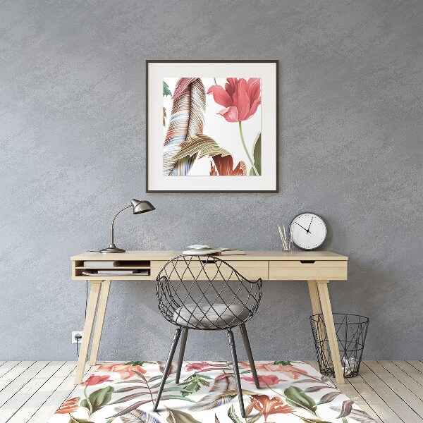 Alfombra para silla de escritorio Plantas y hojas