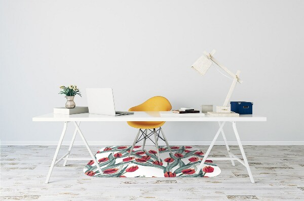 Alfombra para silla de escritorio Tulipanes