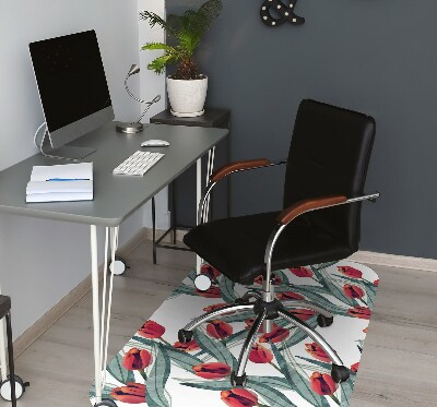 Alfombra para silla de escritorio Tulipanes