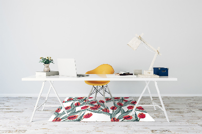 Alfombra para silla de escritorio Tulipanes