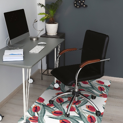 Alfombra para silla de escritorio Tulipanes
