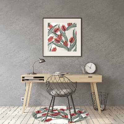 Alfombra para silla de escritorio Tulipanes