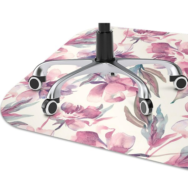 Alfombra para silla de escritorio Flores rosadas