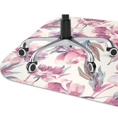 Alfombra para silla de escritorio Flores rosadas