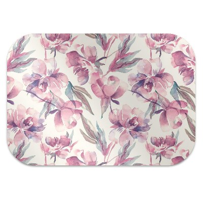 Alfombra para silla de escritorio Flores rosadas