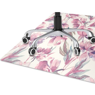 Alfombra para silla de escritorio Flores rosadas