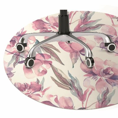 Alfombra para silla de escritorio Flores rosadas