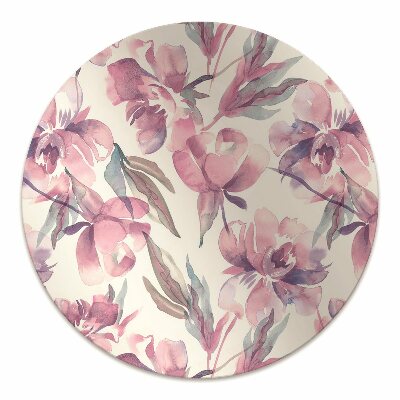 Alfombra para silla de escritorio Flores rosadas