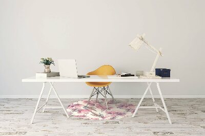Alfombra para silla de escritorio Flores rosadas