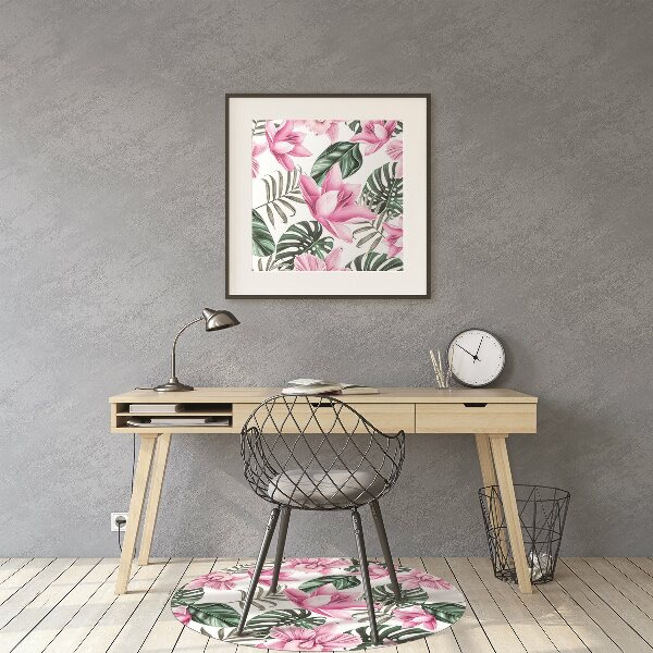 Alfombra silla ordenador Jardín rosa