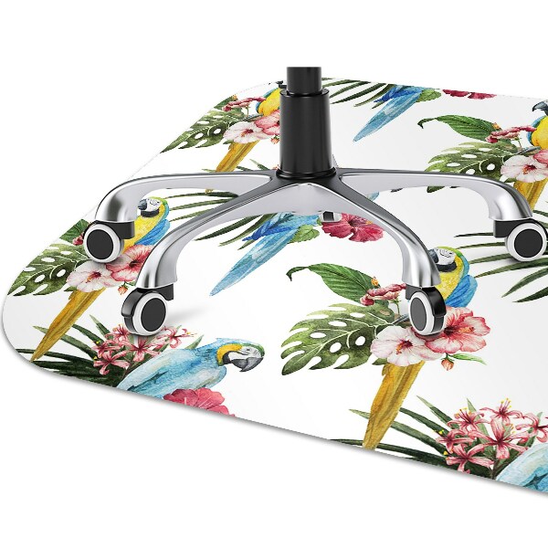 Alfombra para silla de escritorio Loros y flores