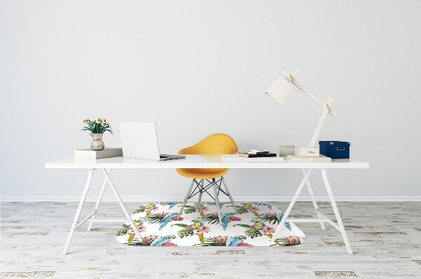 Alfombra para silla de escritorio Loros y flores