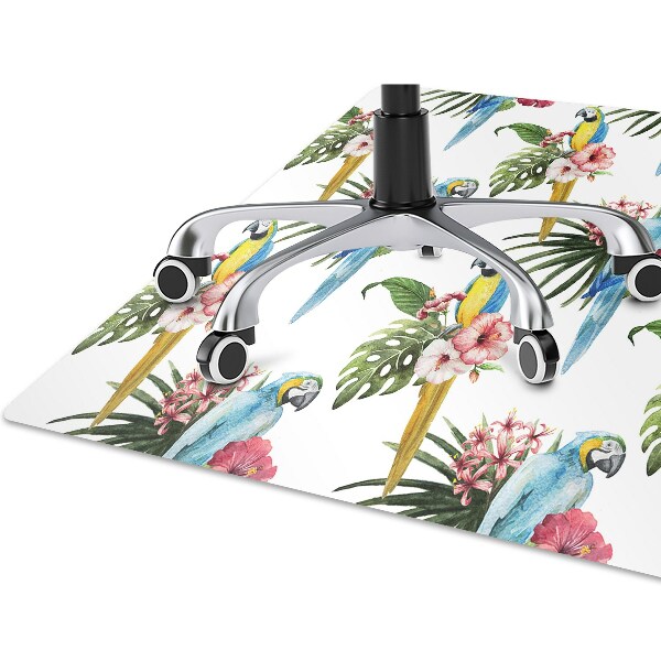 Alfombra para silla de escritorio Loros y flores
