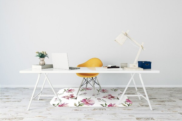 Alfombra para silla de escritorio Peonías